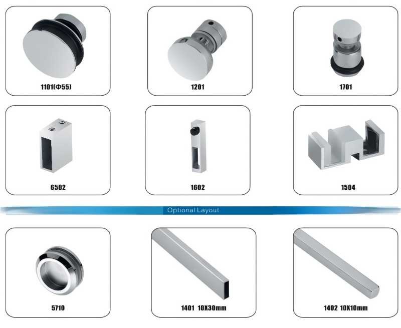 Easy Installation Glass Sliding Door Fittings Long Lasting Shower Door Wheels