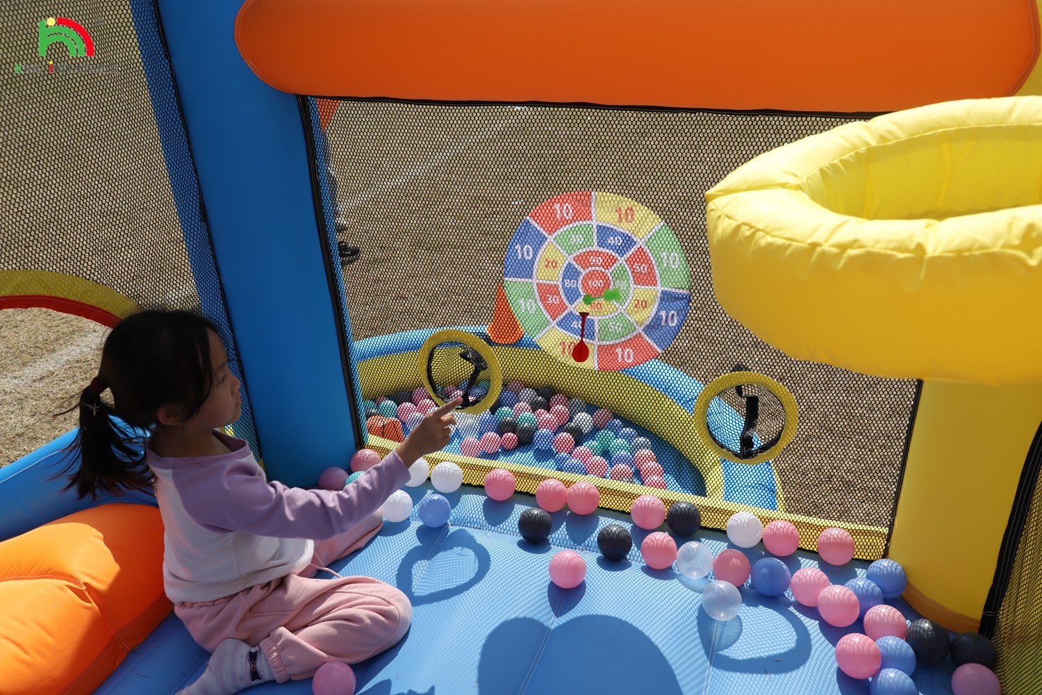 Kids Inflatable Bounce House Combo Party Toddler Inflatable Jumping Bouncy Castle With Slide Pool Basket Dartboard Trampoline