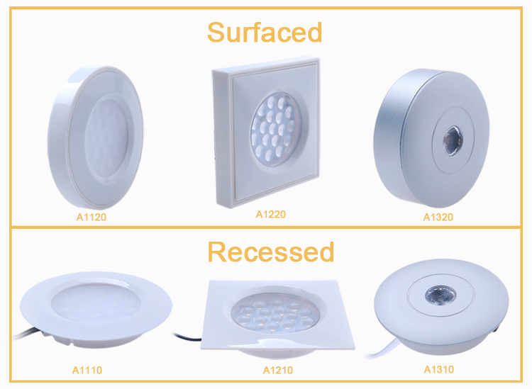 12V DC LED Cabinet Spotlight Puck Lamp 3000K 4000K 6000K For Jewellery Shop