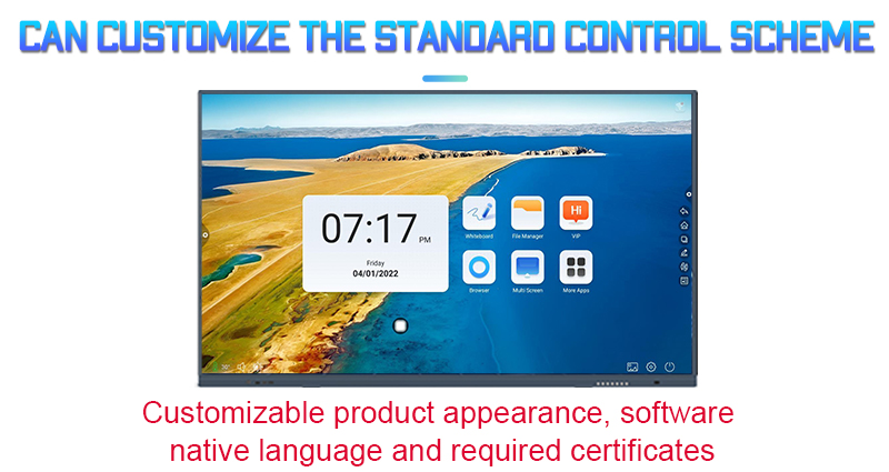 Custom Lcd 4k UHD I3 I5 I7 All in One Smart Digital Interactive White Board