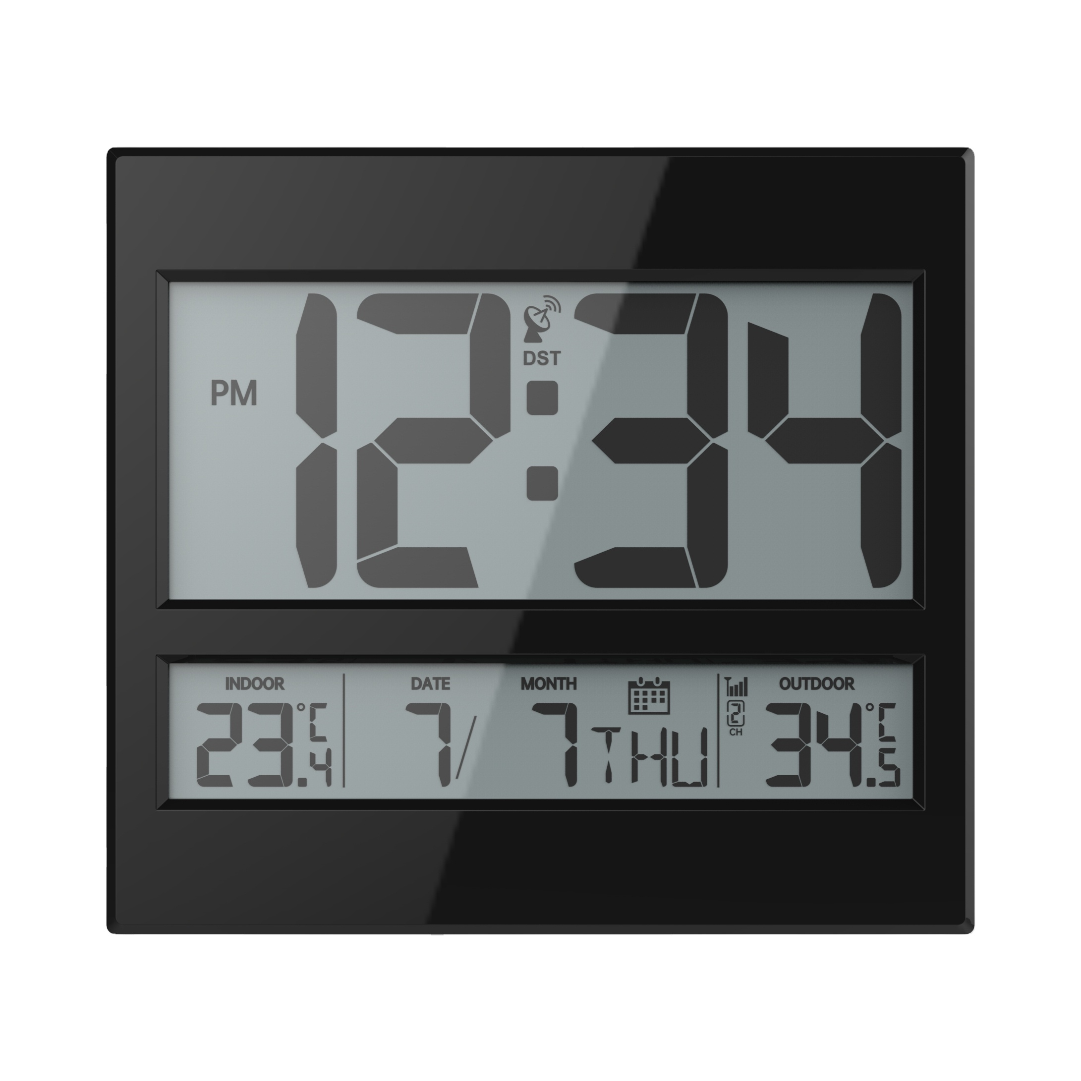 2 X AAA Battery Digital Atomic Clock LUMINOVA Jumbo Atomic Wall Clock