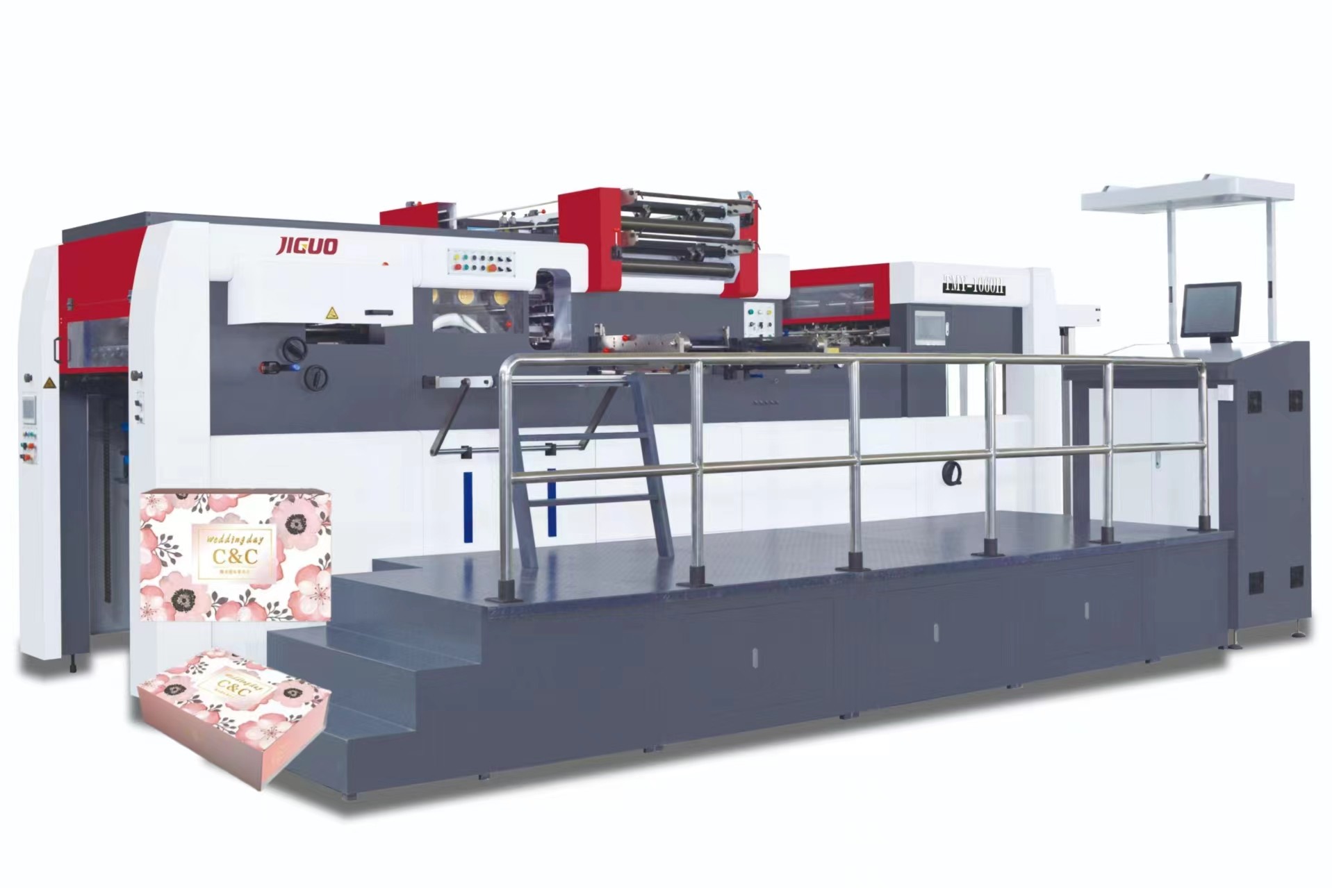 JIGUO TMY-1060H Automatic Die Cutting Hot Stamping Machine Max Paper Size 1060*760mm Heating Plate Zone Number 12