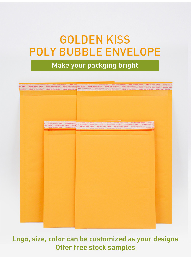 Yellow Kraft Paper Bubble Bag 155g Co-Extruded Bubble Shockproof Protection Product Transportation Safety