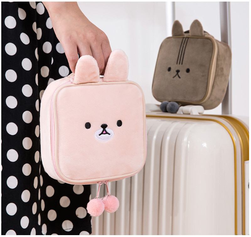 Portable Zipper Clutch Coin Purse Cute Plush Pouch Bag For Girl