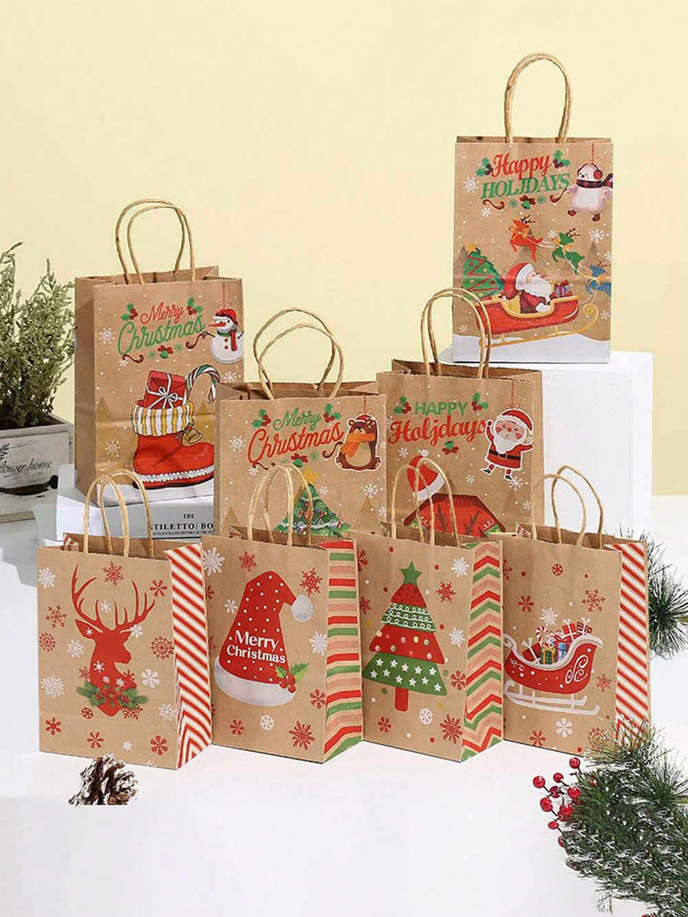 Twisted Handle Gift Paper Bag For All Occasions With Personalized Logo Design