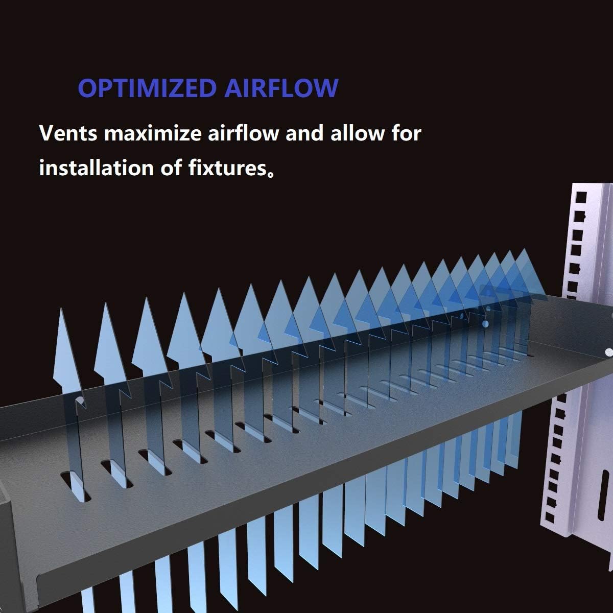 1U Vented Cantilever Server Rack Mount Shelf 6" (154mm) Deep 19" Network Cabinet or Equipment Rack