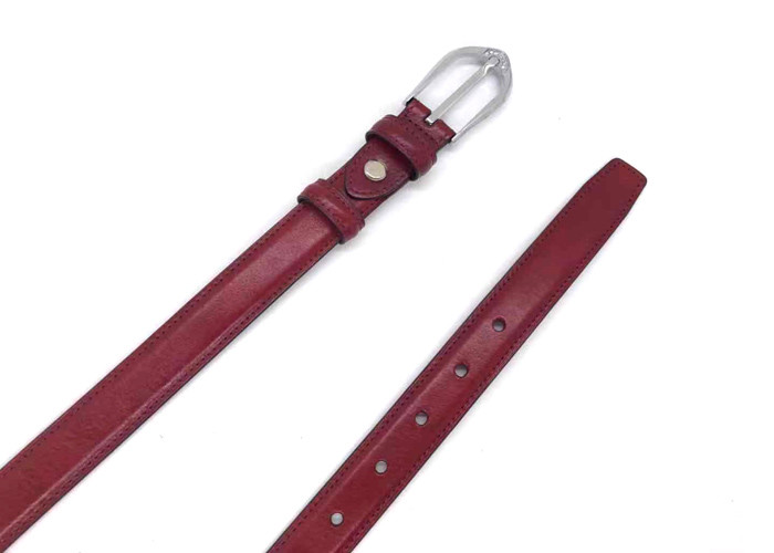 Women Rhinestone Buckle 2.3CM Full Grian Leather Belt