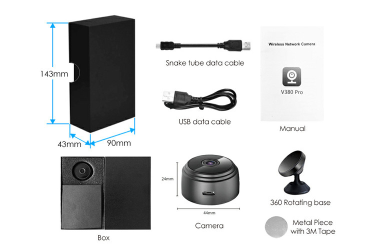 Ariza 1080P HD Wifi Mini Security Camera Motion Detection With 32G SD Card