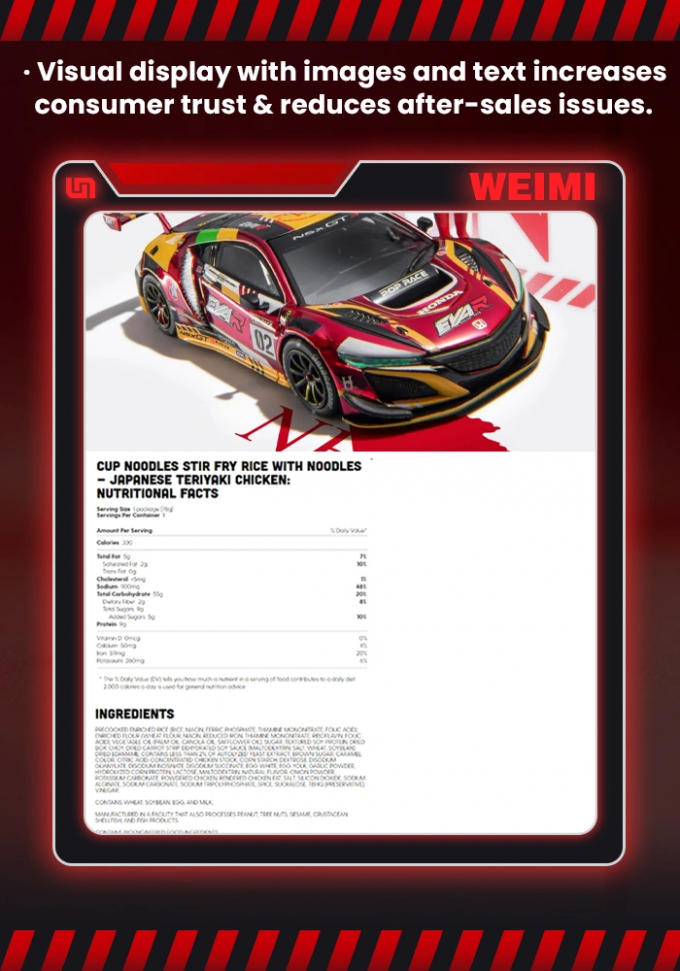 Fashion Toy Car Model Vending Machine with Transparent Cabinet and Costomized Stickers