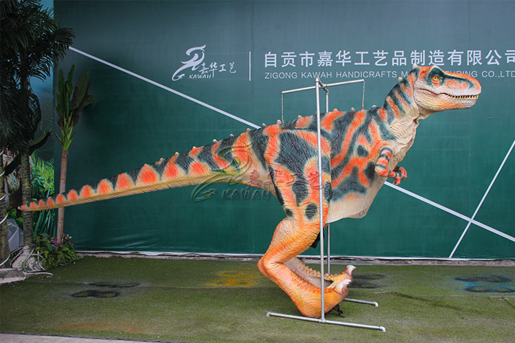 Brown Interactive Head Realistic Animatronic Dinosaur Costume For Adults