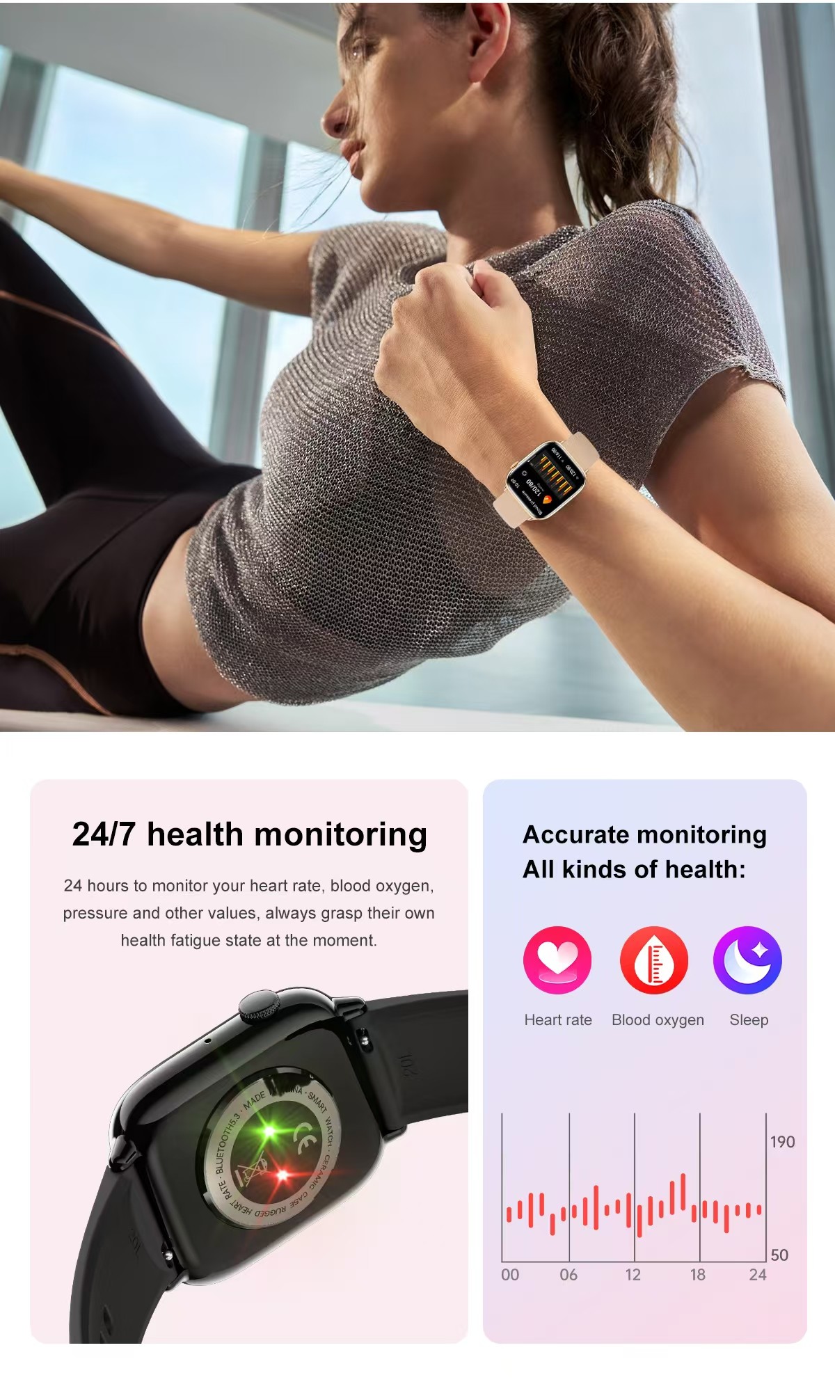 HD13 1.75 HD Touch Screen Smartwatch Heart Rate Sport Tracker Smart Watch Waterproof