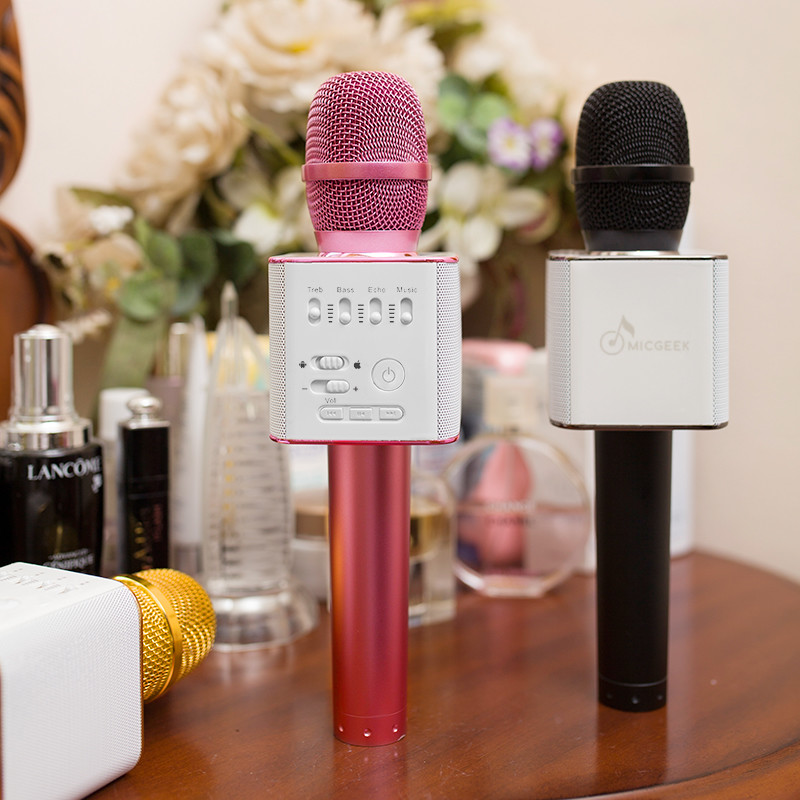2017 new arrivals Mobile Bluetooth Speakers mini Bluetooth handheld microphone karaoke MICGEEK Q9