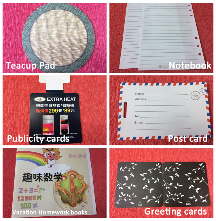 Moisture-proof 120gsm - 560gsm Double Coated Stone Paper for Notebook