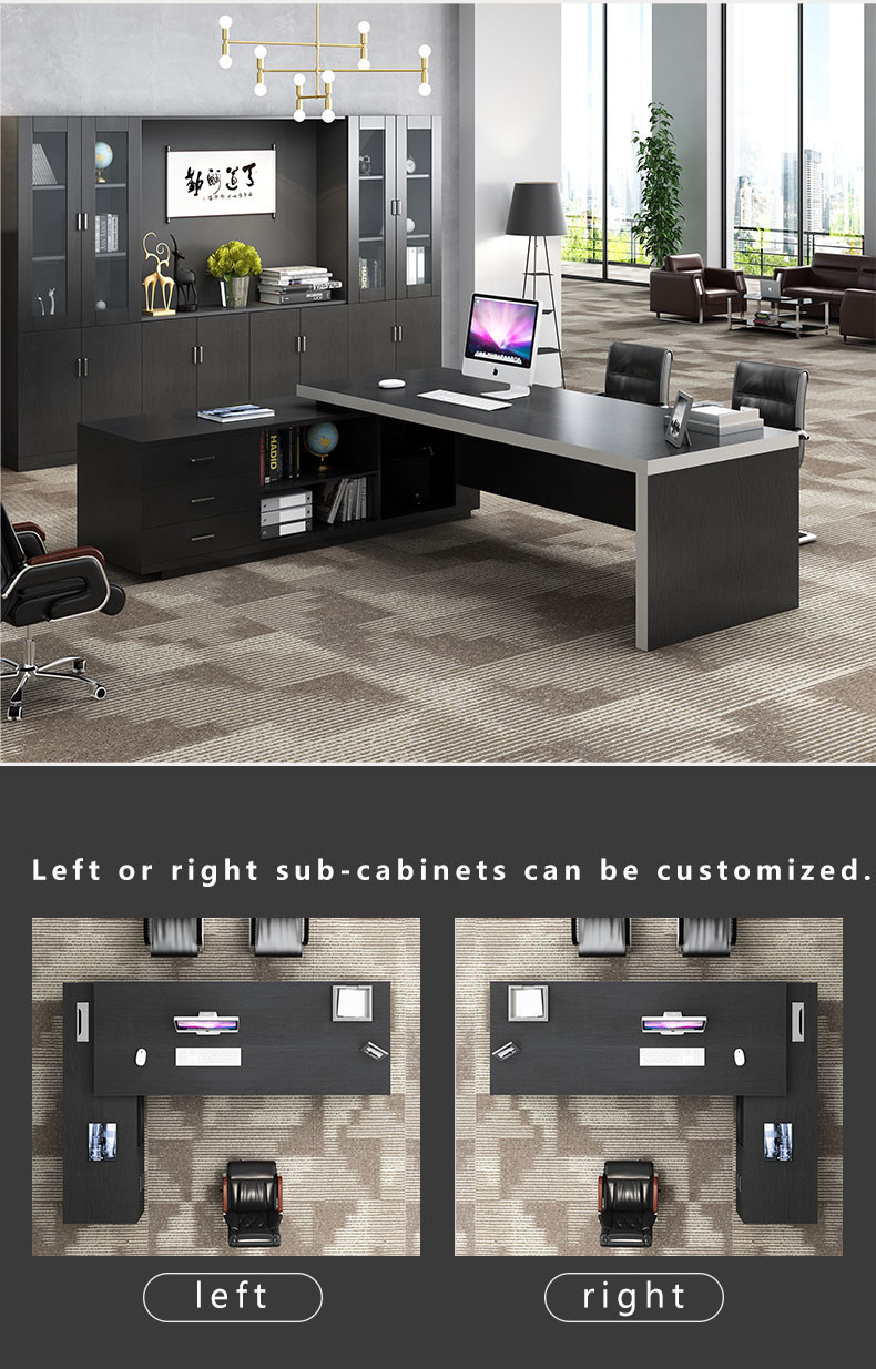 L Shape Executive Office Furniture Desk With Environmental Protection MDF Wood Material