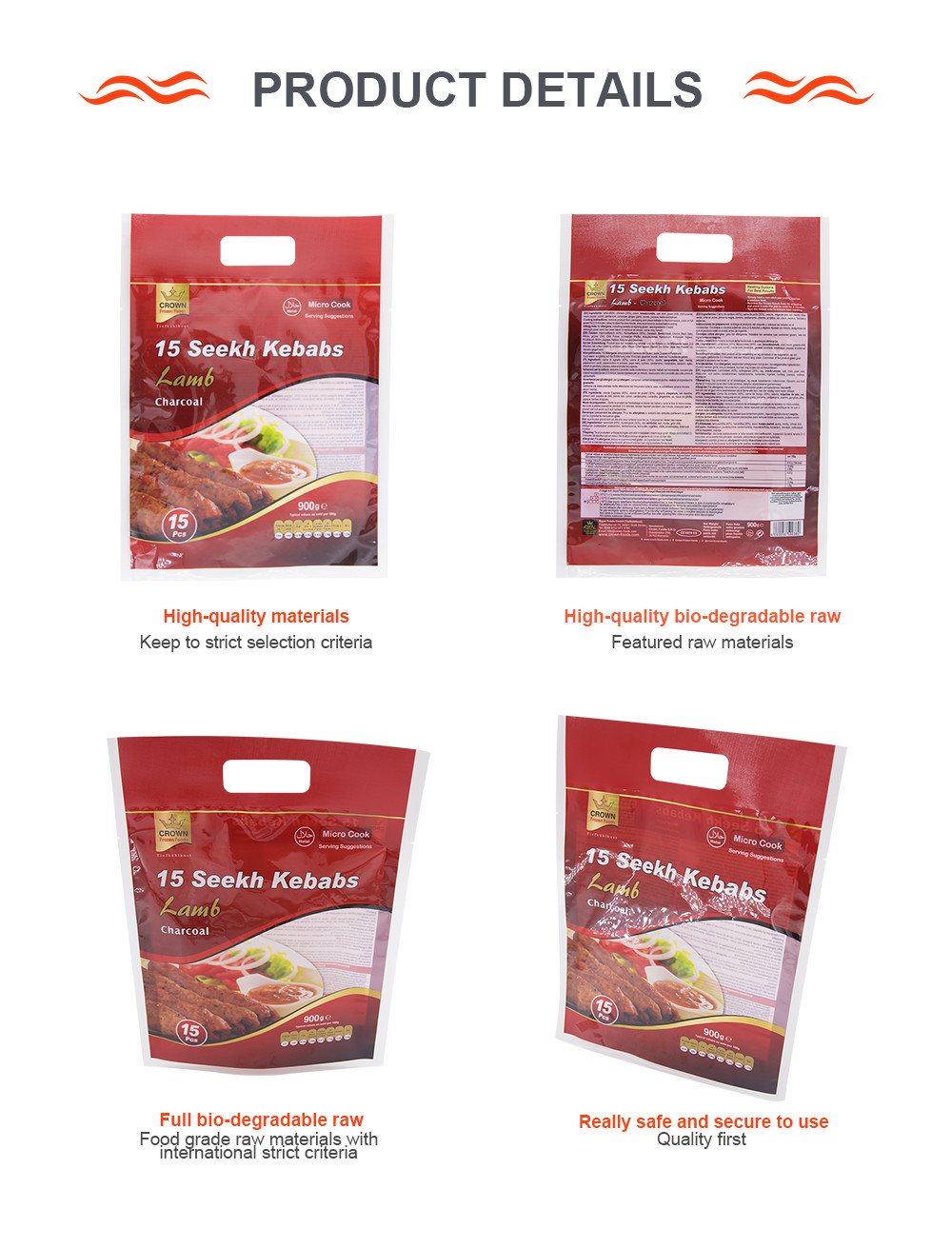 Recycle Flat Pouches With Transparent Window Mylar Stand Up Pouch Foil Handle Bag