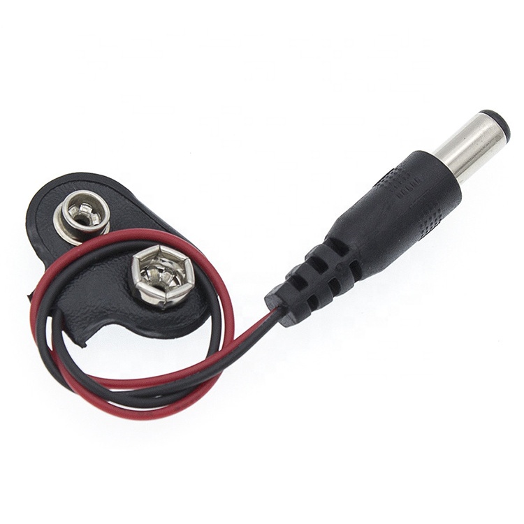 9V Battery Snap Clip Connector To DC Male 5.5mm/2.1mm Plug Power Cable for Battery Holders