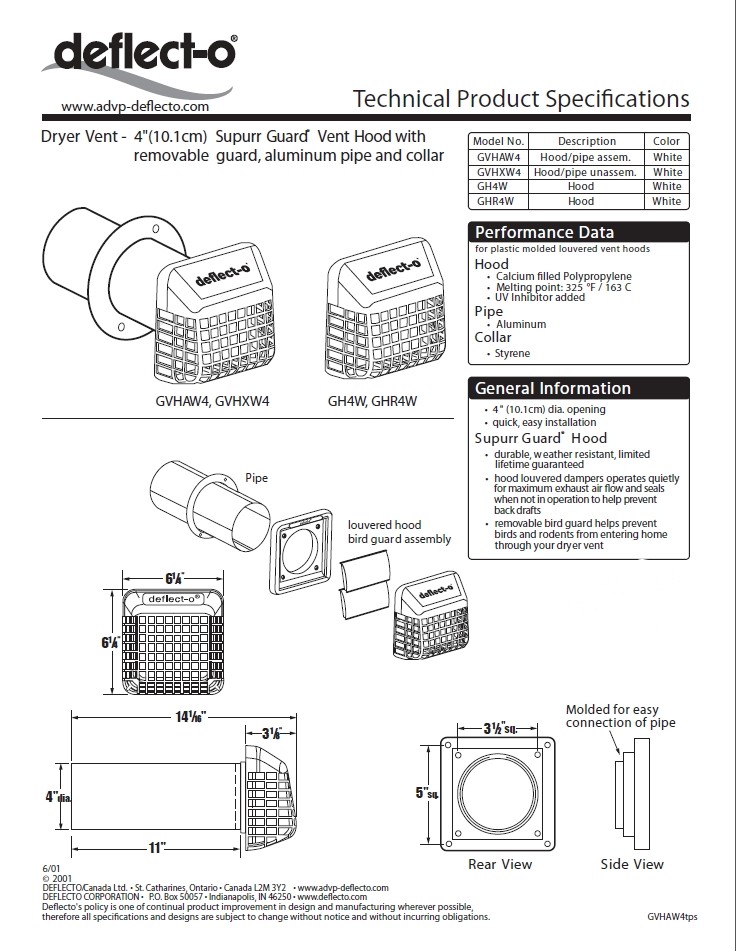 Plastic Dryer Vent Hood 4 Inch Outer Vent Cap With Built In Grid Air Outlet 100mm