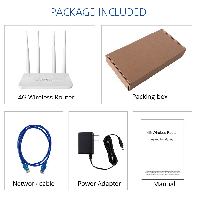 32 Wireless Users 4G LTE Indoor Router 2x2 MIMO WIFI With 4x5dBi Antennas