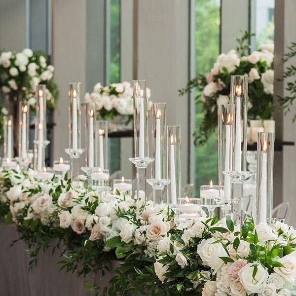 Candelabra Wedding Candle Holders Clear Crystal Candle Holder Centerpieces 50cm