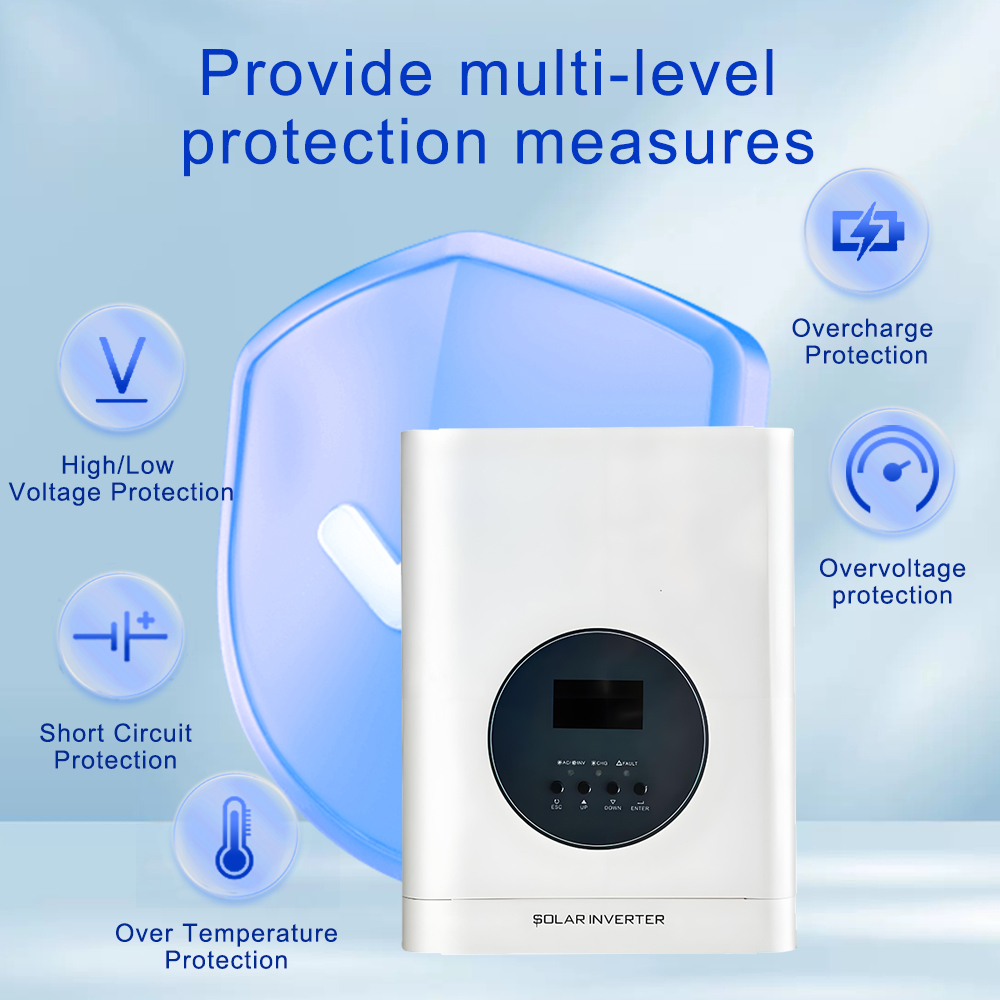 3Kw 24V 110V 220V DC to AC Wifi Ups Pure Sine Wave Hybrid Solar Inverter