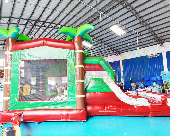 ROHS Palm Tree Inflatable Bouncer Slide Jumping Bouncy Castle