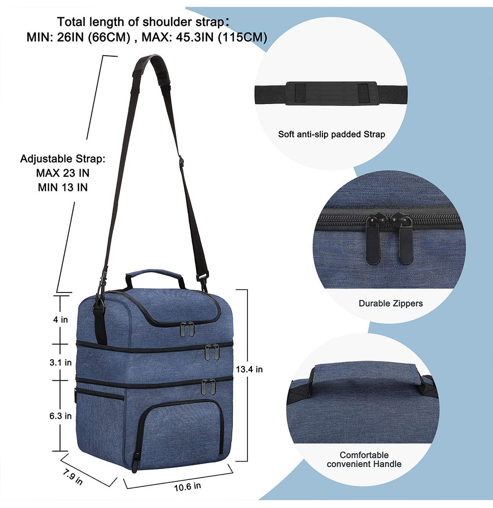 Leakproof Cooler Tote Bag Organizer with Adjustable Shoulder Strap for Adults