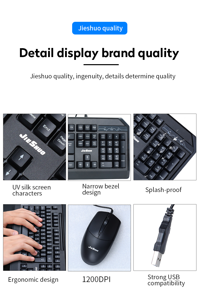 FCC Computer Desktop Accessories OEM Mechanical Keyboard And Mouse Combo