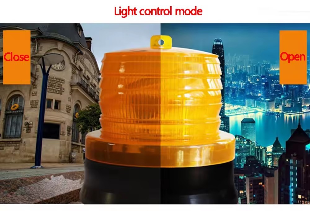 Flash Indicator Lamp Beacon Waterproof Solar Power Traffic Road Safety LED Warning Light