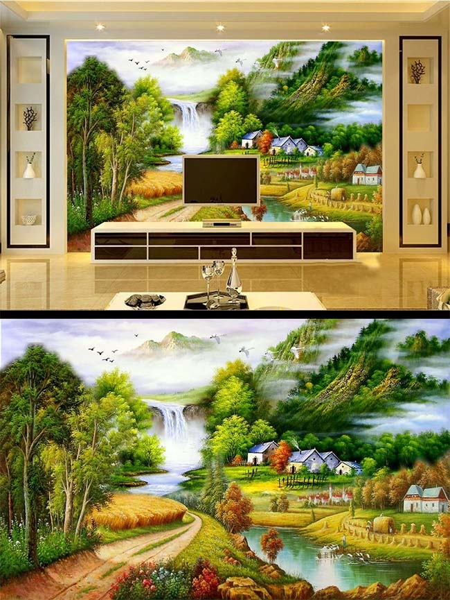 Customized UV Printing Oil Canvas Backdrop Wall Interior Decoration Oil Canvas Digital Printing Products 1