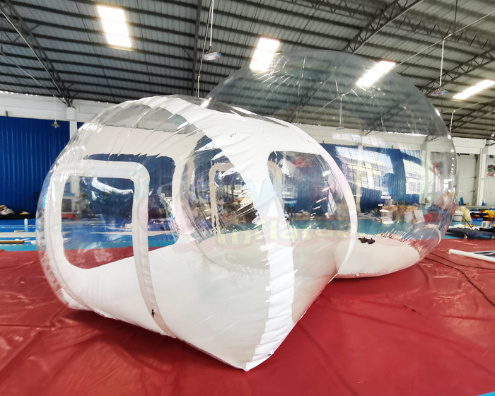 Single Tunnel Clear Dome Inflatable Crystal Bubble Tent
