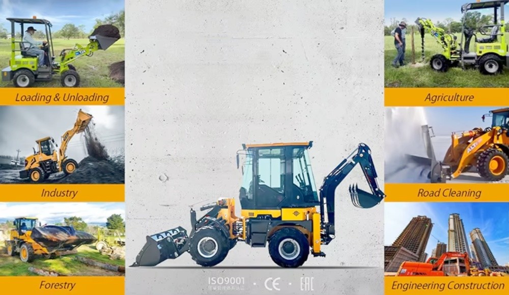 Bl35-12 1.2ton Loader Machine High Quality Agricultural Excavator Backhoe Wheel Loader