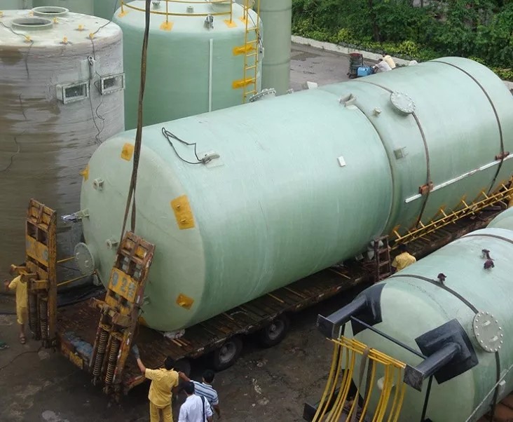 Food Brewing Industrial Frp Chemical Storage Tank Green OEM 5000 Gallon