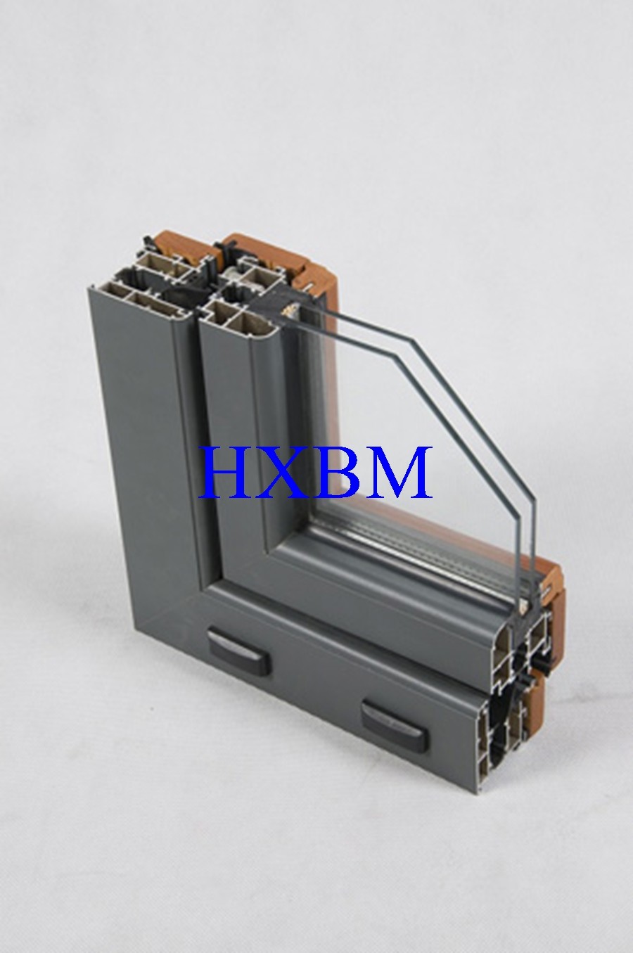 Decorative Aluminum Clad Pine Wood Casement Door With Double Glass Waterproof