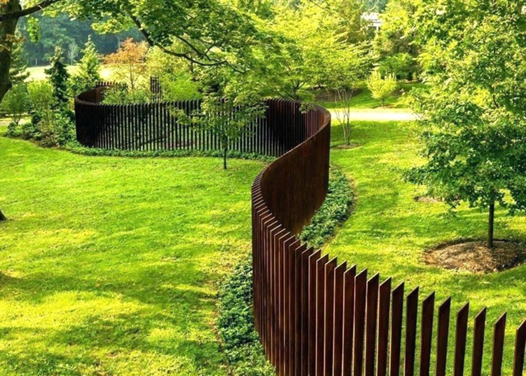 2m High Garden Fences Exterior Design Garden Safe Corten Steel Fence Panel for Residential