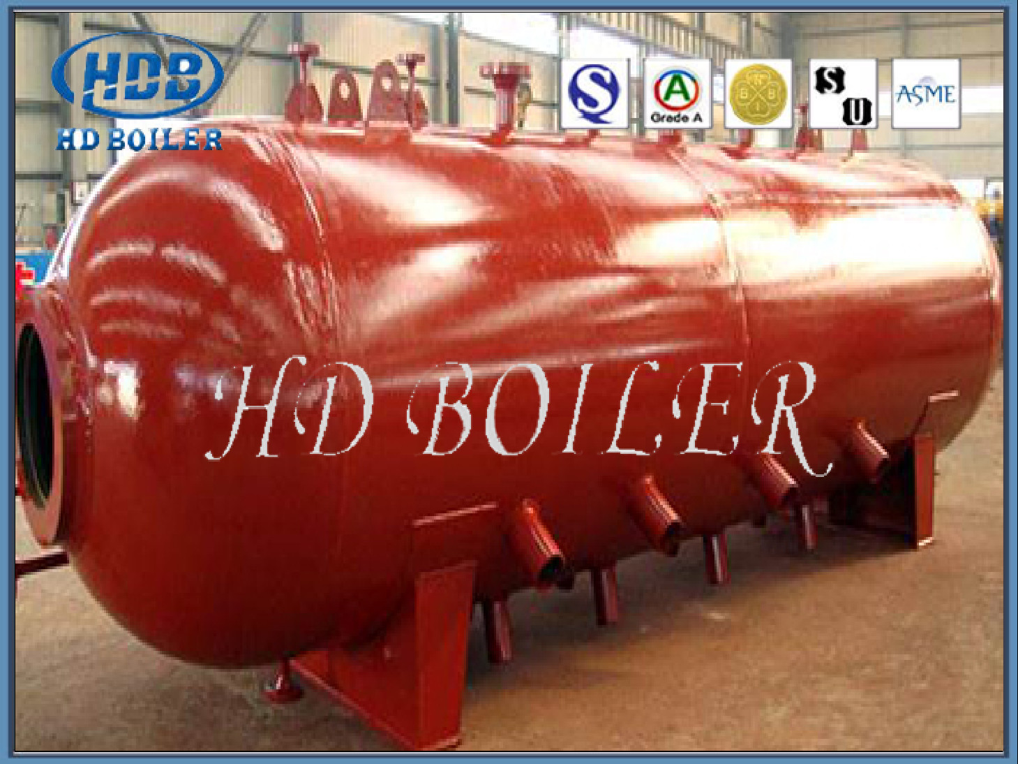 Horizontal Water Tube Coal Fuel ASME Boiler Steam Drum