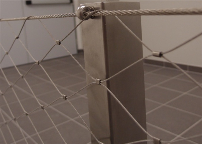 Durable Stainless Steel Wire Rope Mesh Net , 1.2mm To 3.2mm X Tend Cable Mesh