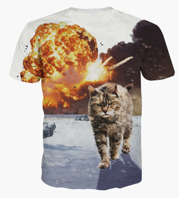 Mens popular 3D digital full printing tshirt