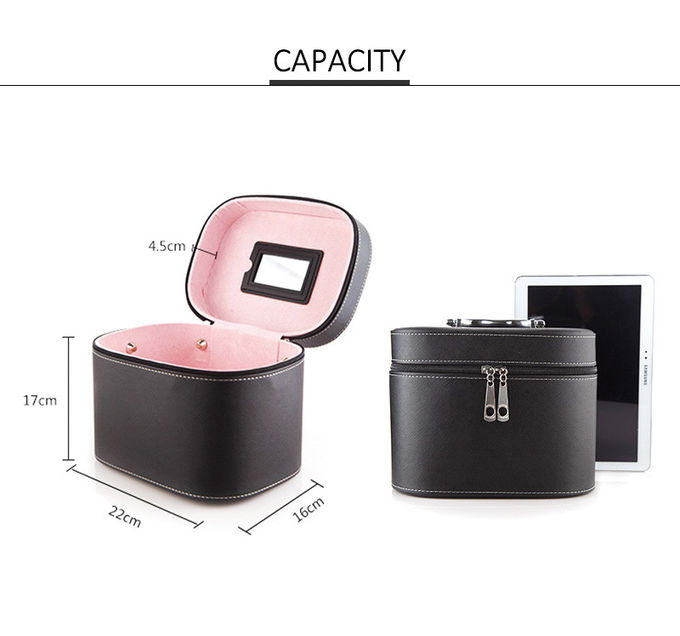 Luxury Double Zipper L22*D16*H17CM Travel Toiletry Bag