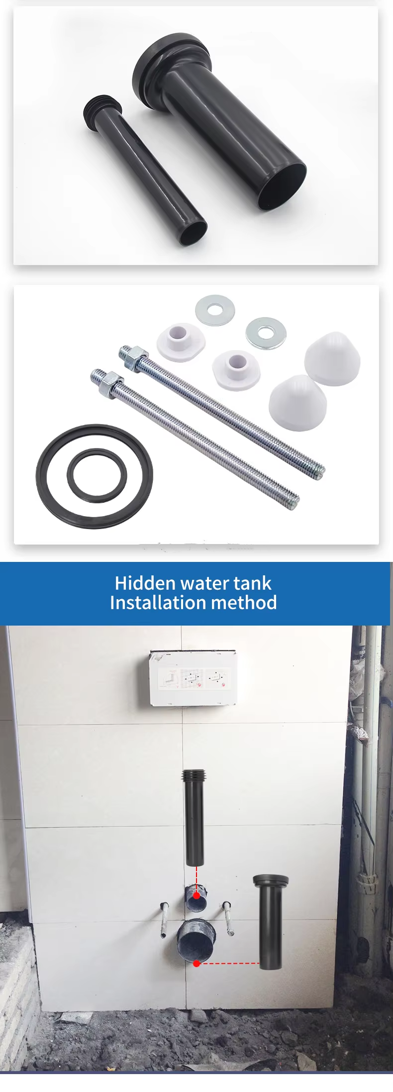 Modern 300mm Length Wall-Mounted Toilet Pipe Connector Set For Bathroom And Toilet Accessories