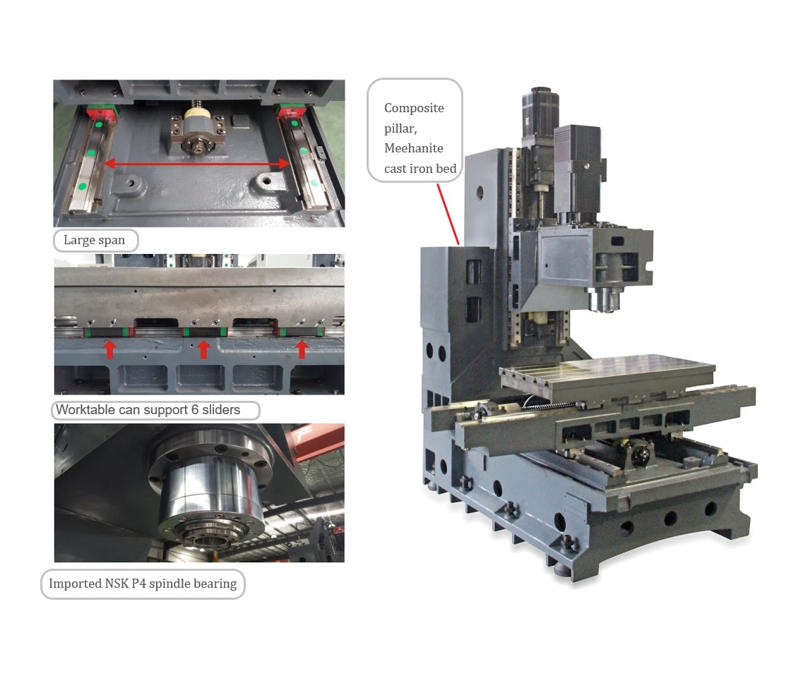 ME850 4 Axis VMC Machine Metal 5 Axis CNC Vmc850 Vertical Machining Center