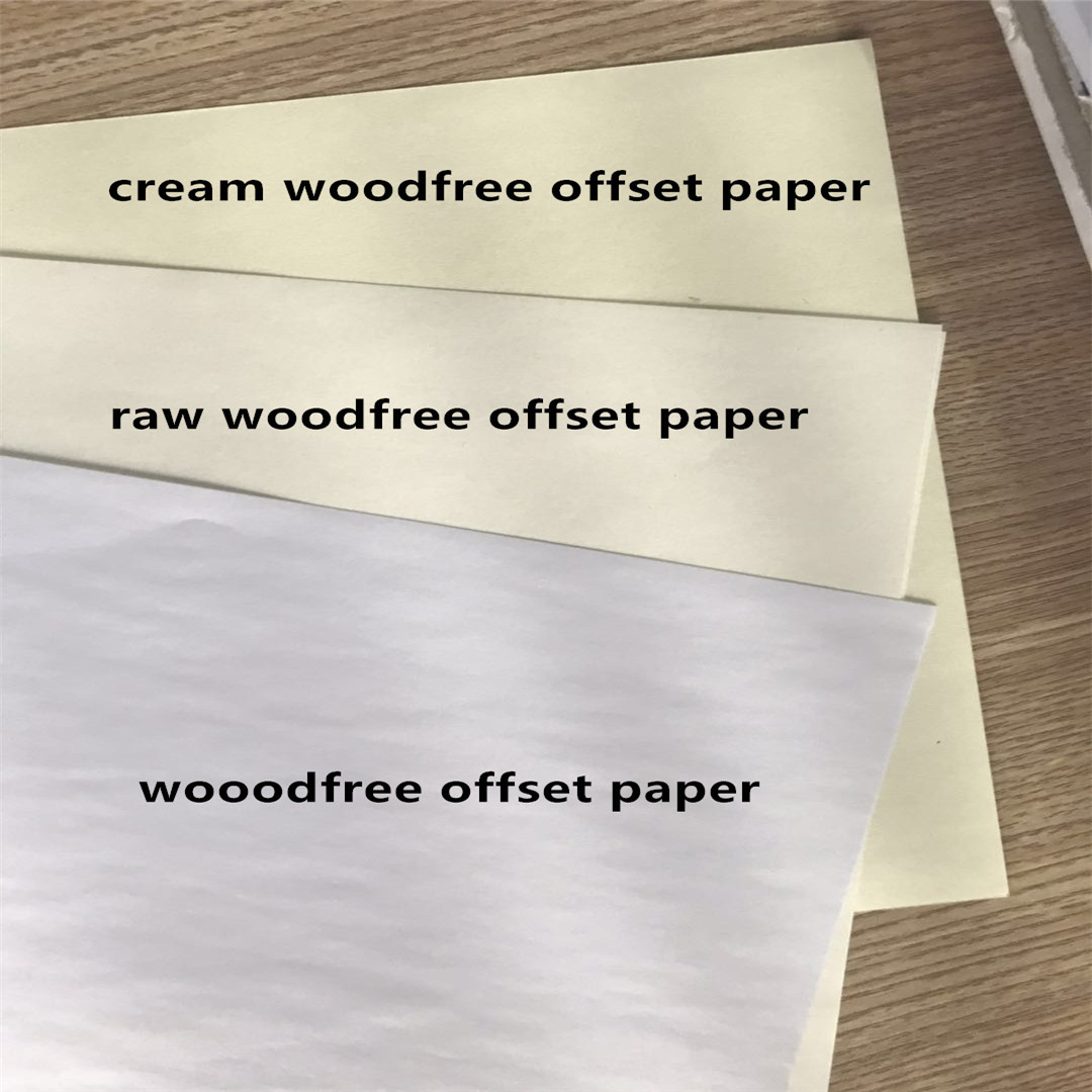 Cream Woodfree Offset Paper for Notebook 98%-110% Brightness Industrial Chemical