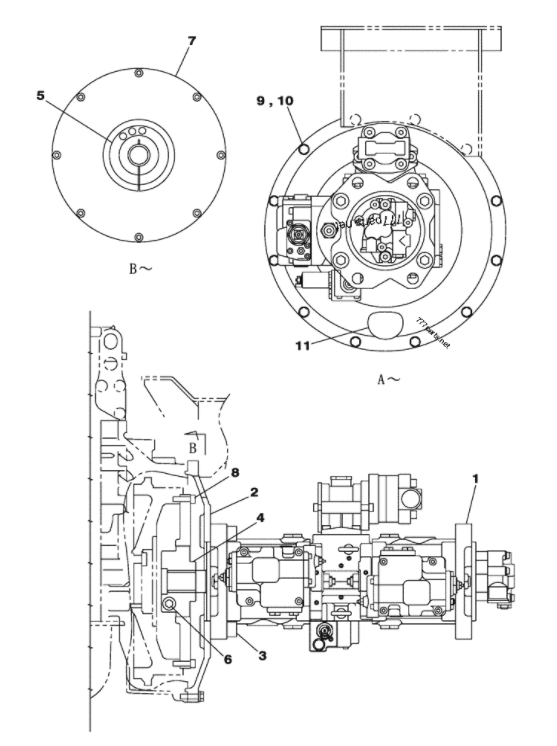 Belparts Crawler Excavators Case CX330 K5V140DTP1G9R-9N0A-AV KSJ2815 Hydraulics Spare Parts 0