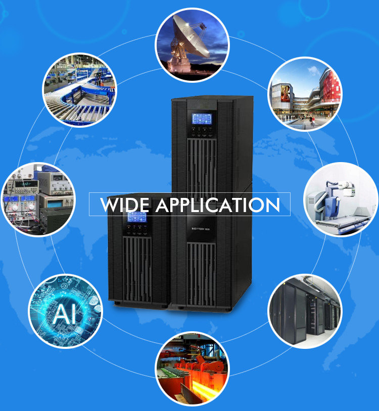 Pure Sine Wave Uninterruptible Bypass Power Supply Online Ups 50hz / 60hz Frequency