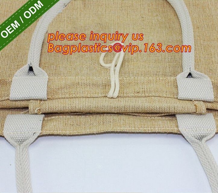 Heavy hold support Jute bag OEM Customized printing waterproof and reusable jute shopping bag with inner JUTE BAGS CARRI