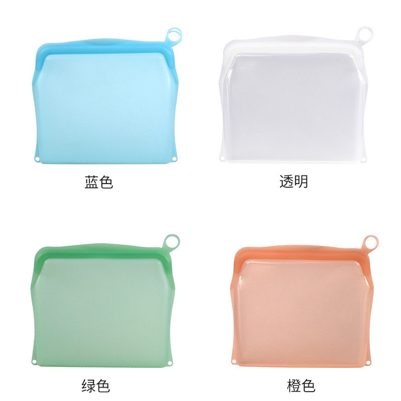 Reusable 100% Silicone Food Storage Bags Sandwich Snack Bags New Generation Stand Up Zip Container For Soup And Leftover
