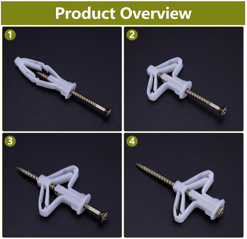 Expandable Butterfly Plastic Wall Plug Screw Oem