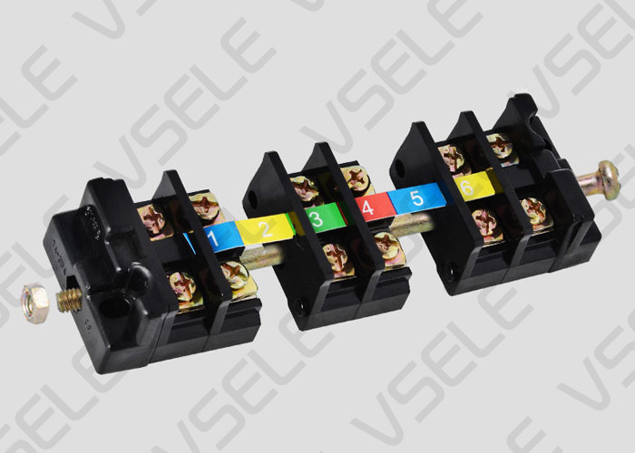 Din Rail Screw Dual Row Terminal Block TA Type Combination Black Color
