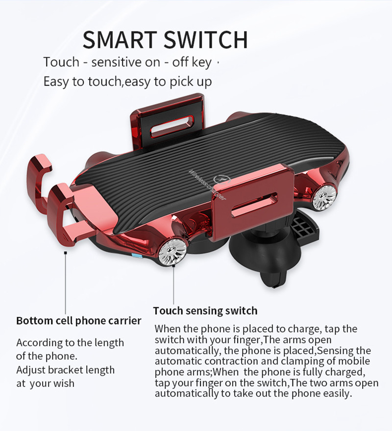 DOE 15W Fast Charging Qi Car Wireless Charger Holder