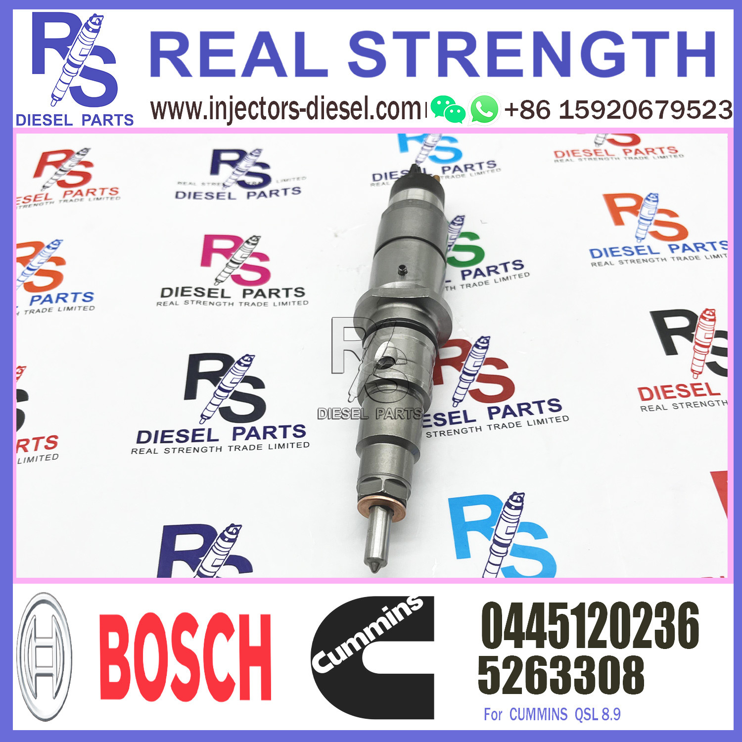 0445120236 5263308 BOSCH Diesel Injector For Cummins Engine ISL8.9 QSL9 QSC8.3