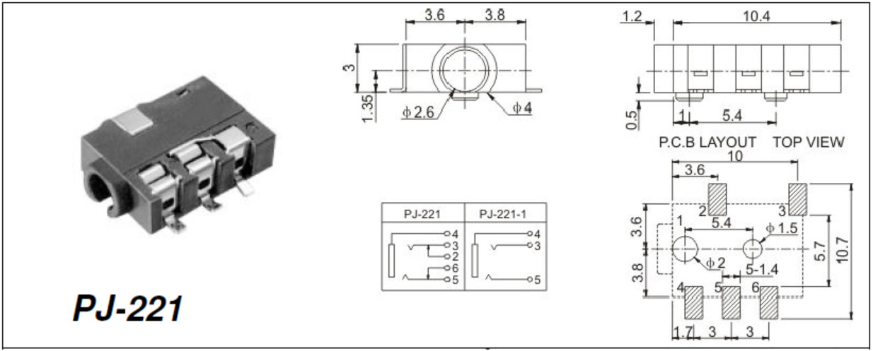 PJ-221 Phone jack